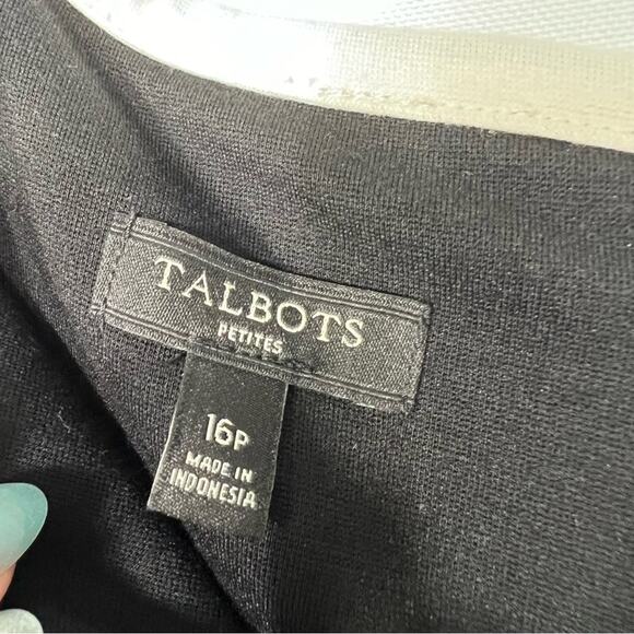 Talbots Color Block Black White Short Sleeve Casual Dress 16P - Picture 12 of 12